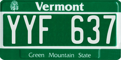 VT license plate YYF637