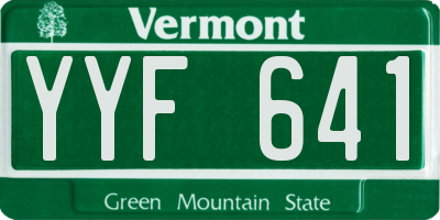 VT license plate YYF641