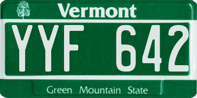 VT license plate YYF642