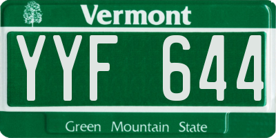 VT license plate YYF644