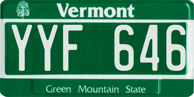 VT license plate YYF646