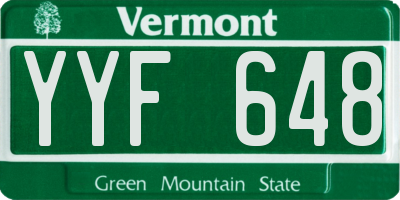 VT license plate YYF648