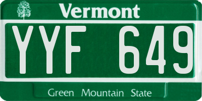 VT license plate YYF649