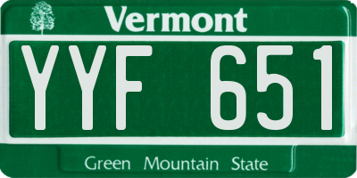 VT license plate YYF651