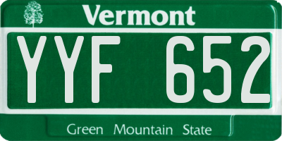 VT license plate YYF652