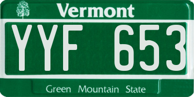 VT license plate YYF653
