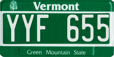 VT license plate YYF655