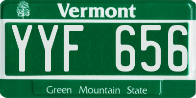 VT license plate YYF656