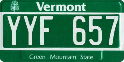 VT license plate YYF657