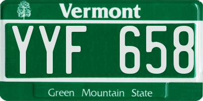 VT license plate YYF658