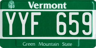 VT license plate YYF659