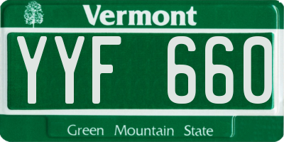 VT license plate YYF660