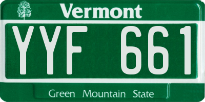VT license plate YYF661