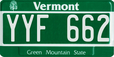 VT license plate YYF662