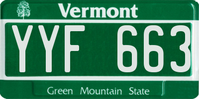 VT license plate YYF663