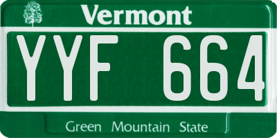 VT license plate YYF664