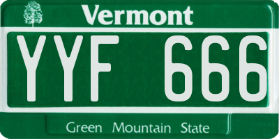 VT license plate YYF666