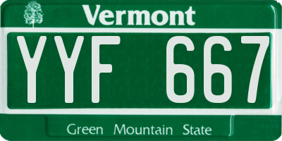 VT license plate YYF667
