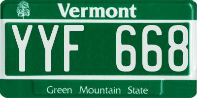 VT license plate YYF668