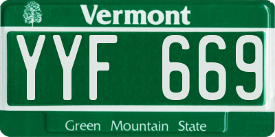 VT license plate YYF669