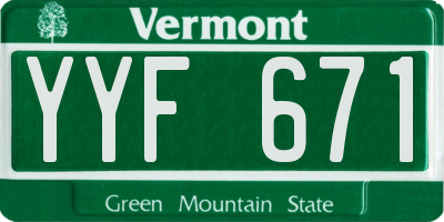 VT license plate YYF671