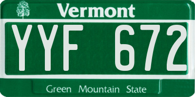 VT license plate YYF672