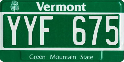 VT license plate YYF675