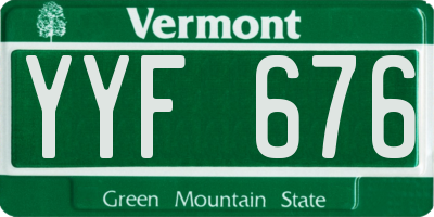 VT license plate YYF676