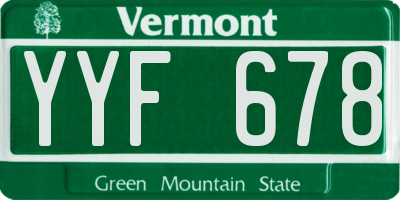 VT license plate YYF678