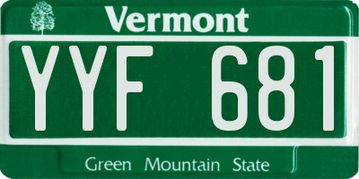VT license plate YYF681