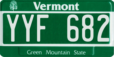 VT license plate YYF682