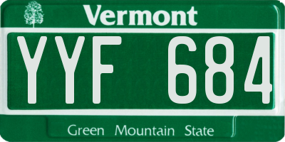 VT license plate YYF684