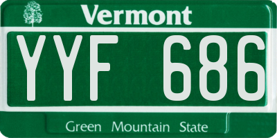 VT license plate YYF686
