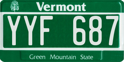 VT license plate YYF687