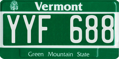 VT license plate YYF688