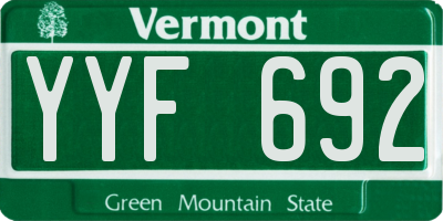 VT license plate YYF692