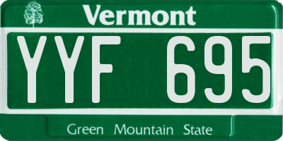 VT license plate YYF695