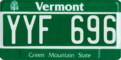 VT license plate YYF696
