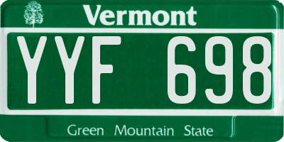 VT license plate YYF698
