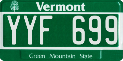 VT license plate YYF699