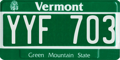 VT license plate YYF703