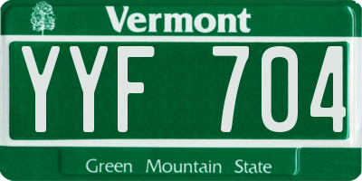 VT license plate YYF704