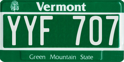 VT license plate YYF707