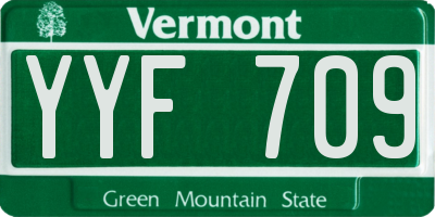 VT license plate YYF709