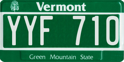 VT license plate YYF710