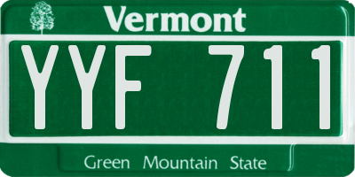 VT license plate YYF711