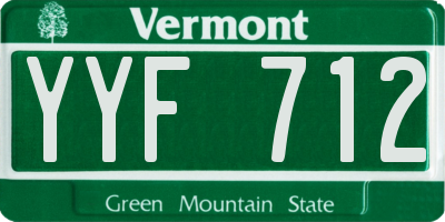 VT license plate YYF712