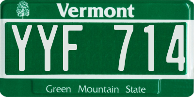 VT license plate YYF714