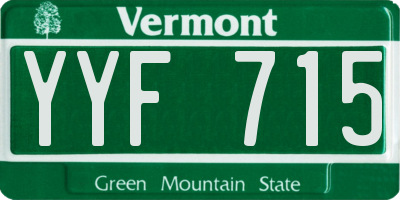 VT license plate YYF715