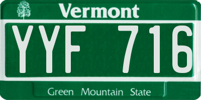 VT license plate YYF716
